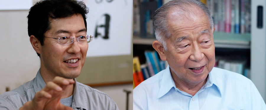 代表取締役社長の萩野源次郎氏(写真・左）と、先代で父である萩野茂雄氏(写真・右)
